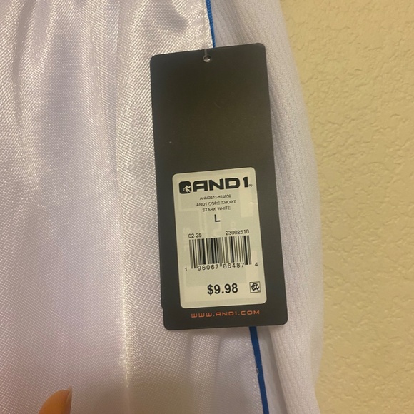 NWT ANDI Large Men’s Basketball shorts White and Blue - Picture 3 of 4